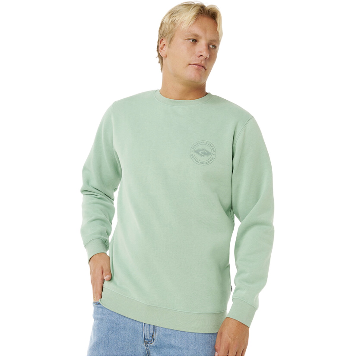 2026 Rip Curl Mens Stapler Crew 0AQMFL - Aloe